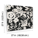 Brushstroke Floral Black Wallpaper with Bohemian Brushstroke Floral Pattern - York BL1733
