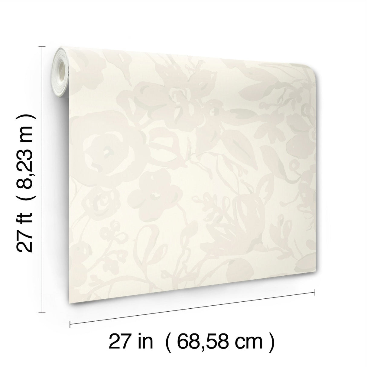 Brushstroke Floral Pearl Wallpaper with Painterly Bohemian Floral Motif - York BL1734