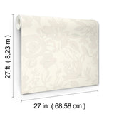 Brushstroke Floral Pearl Wallpaper with Painterly Bohemian Floral Motif - York BL1734