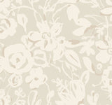 Brushstroke Floral Taupe Wallpaper with Bohemian Matte Abstract Floral Pattern - York BL1735