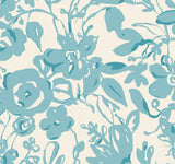 Brushstroke Floral Aqua Wallpaper with Bohemian Abstract Floral Pattern - York BL1736