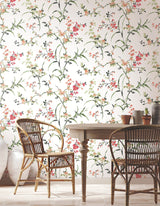 Blossom Branches White & Red Wallpaper with Floral Branch Pattern, Paste-the-Wall Non Woven - York BL1741
