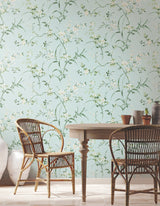 Blossom Branches Spa Blue Wallpaper with Floral Branch Pattern - York BL1742