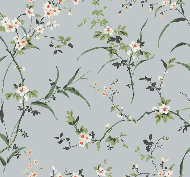Blossom Branches Light Grey Wallpaper with Floral Branch Pattern - York BL1743