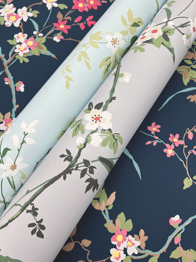 Blossom Branches Light Grey Wallpaper with Floral Branch Pattern - York BL1743