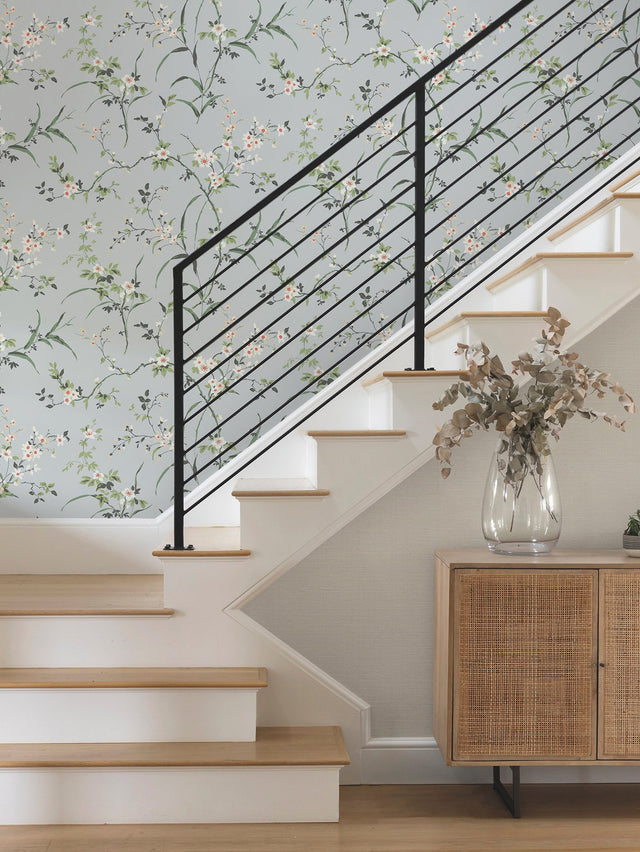 Blossom Branches Light Grey Wallpaper with Floral Branch Pattern - York BL1743