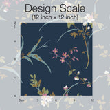 Blossom Branches Navy Wallpaper with Floral Branch Pattern - York BL1745