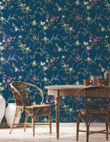 Blossom Branches Navy Wallpaper with Floral Branch Pattern - York BL1745