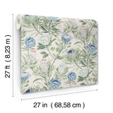 Protea Cream & Blue Wallpaper with Floral Protea Motif - York BL1753