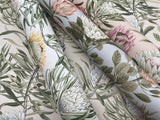 Protea Dusty Blue & Coral Floral Non Woven Wallpaper - York BL1755