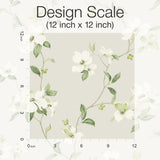 Dogwood Light Grey Wallpaper with Floral Vine Motif - York BL1762
