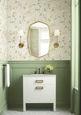 Dogwood Light Grey Wallpaper with Floral Vine Motif - York BL1762