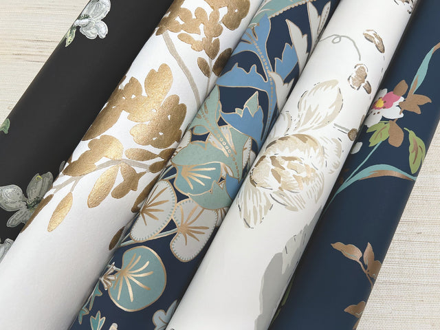 Dogwood Black Wallpaper with Floral Non Woven Pattern - York BL1764