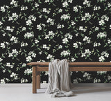 Dogwood Black Wallpaper with Floral Non Woven Pattern - York BL1764