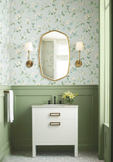 Dogwood Light Blue Wallpaper with Floral Dogwood Blooms Pattern - York BL1765