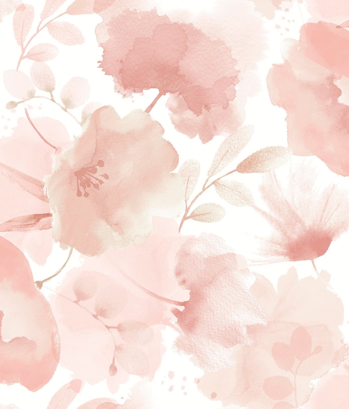 Watercolor Bouquet Blush Wallpaper with Floral Watercolor Motif - York BL1772
