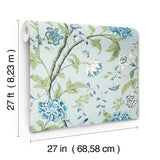 Teahouse Floral Light Blue Wallpaper with Birds and Butterflies - York BL1784