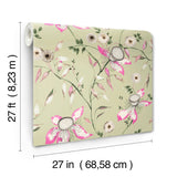 Dream Blossom Light Green Floral Non Woven Wallpaper - York BL1791