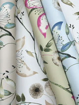 Dream Blossom Taupe & Aqua Floral Non Woven Wallpaper - York BL1794