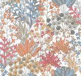 Forest Floor Coral Botanical Non Woven Wallpaper- Drop Match, 27 in x 27 ft, Washable/Strippable - York BL1813