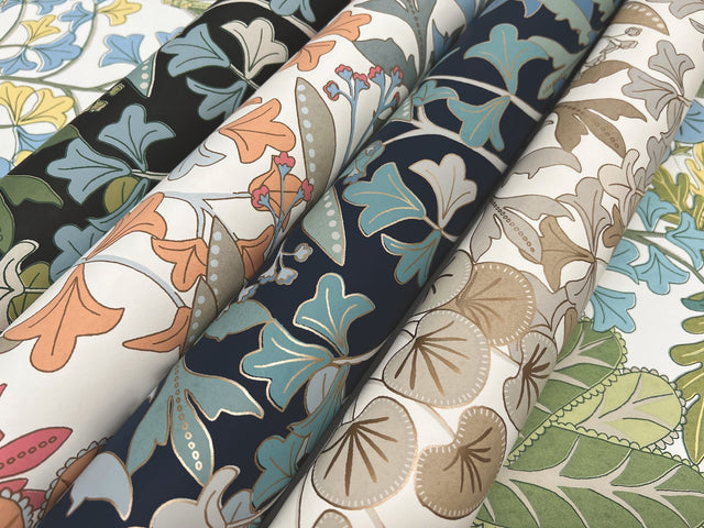 Forest Floor Coral Botanical Non Woven Wallpaper  Drop Match, 27 in x 27 ft, Washable/Strippable - York BL1813