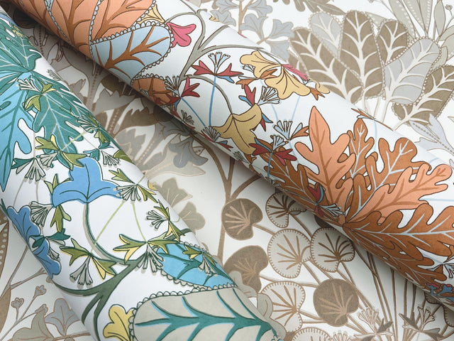 Forest Floor Coral Botanical Non Woven Wallpaper  Drop Match, 27 in x 27 ft, Washable/Strippable - York BL1813