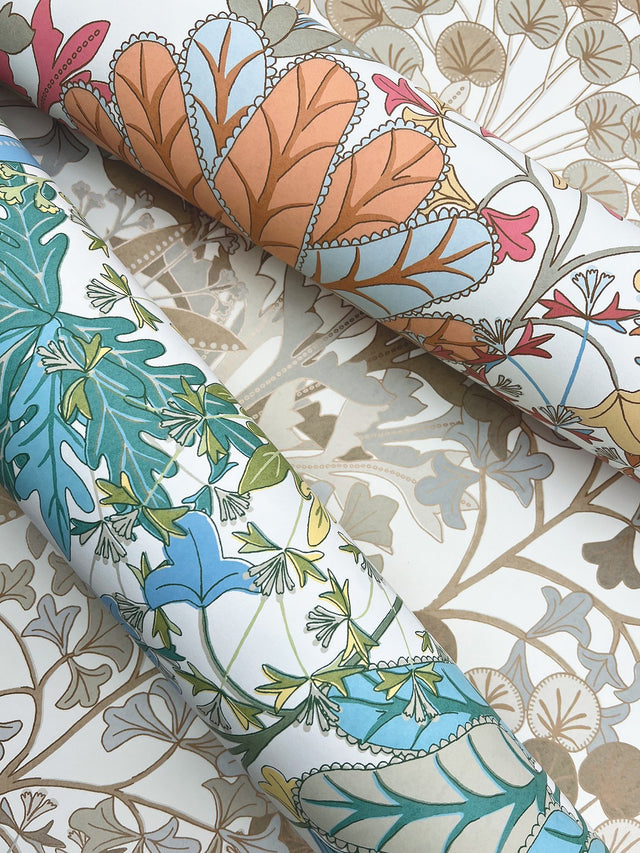 Forest Floor Coral Botanical Non Woven Wallpaper  Drop Match, 27 in x 27 ft, Washable/Strippable - York BL1813