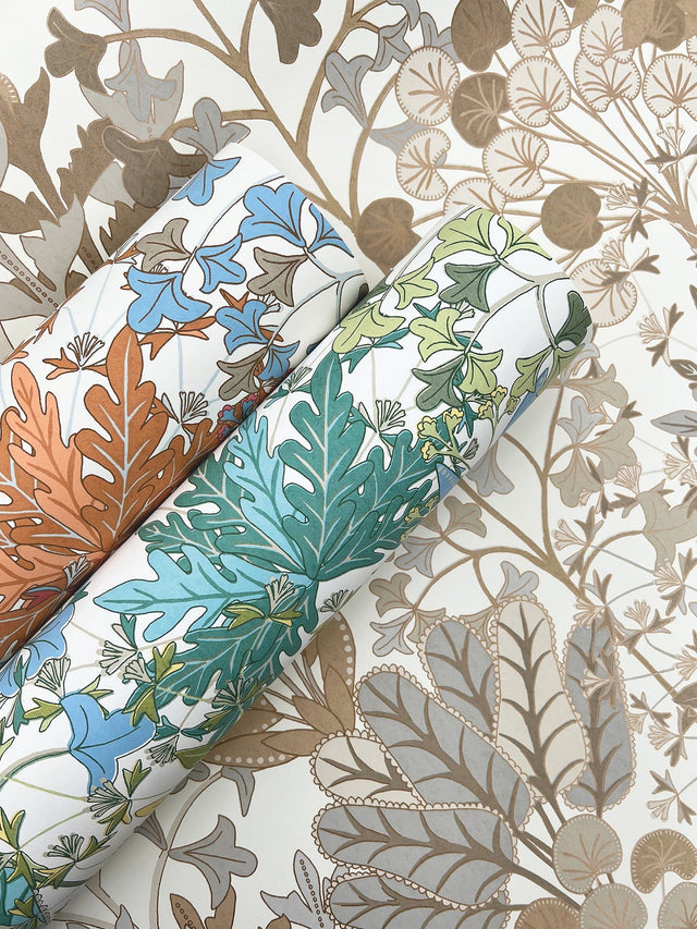 Forest Floor Coral Botanical Non Woven Wallpaper  Drop Match, 27 in x 27 ft, Washable/Strippable - York BL1813