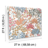 Forest Floor Coral Botanical Non Woven Wallpaper- Drop Match, 27 in x 27 ft, Washable/Strippable - York BL1813