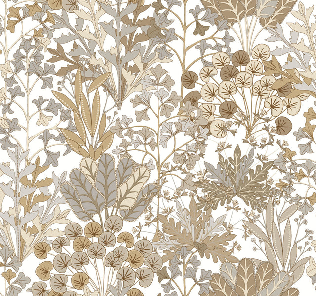 Forest Floor Neutral Wallpaper with Botanical Non Woven Pattern - York BL1815