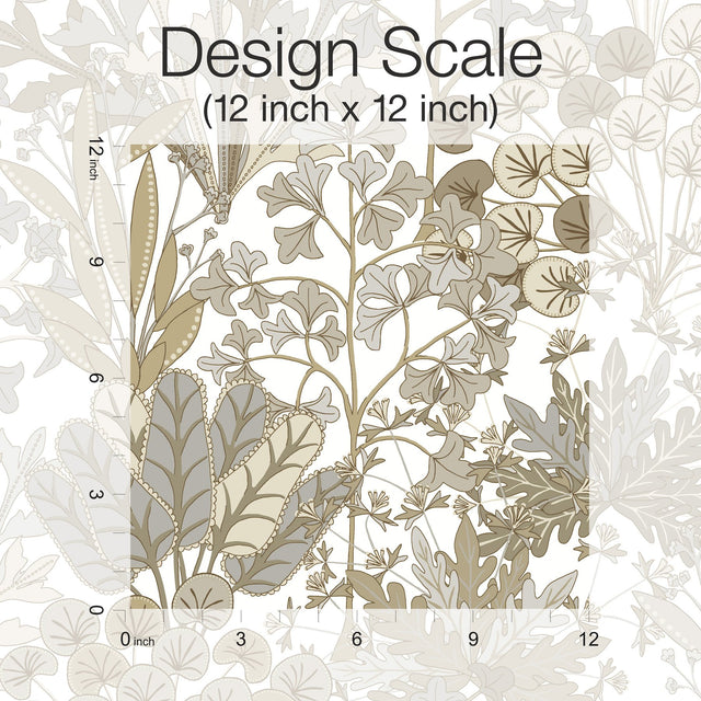 Forest Floor Neutral Wallpaper with Botanical Non Woven Pattern - York BL1815