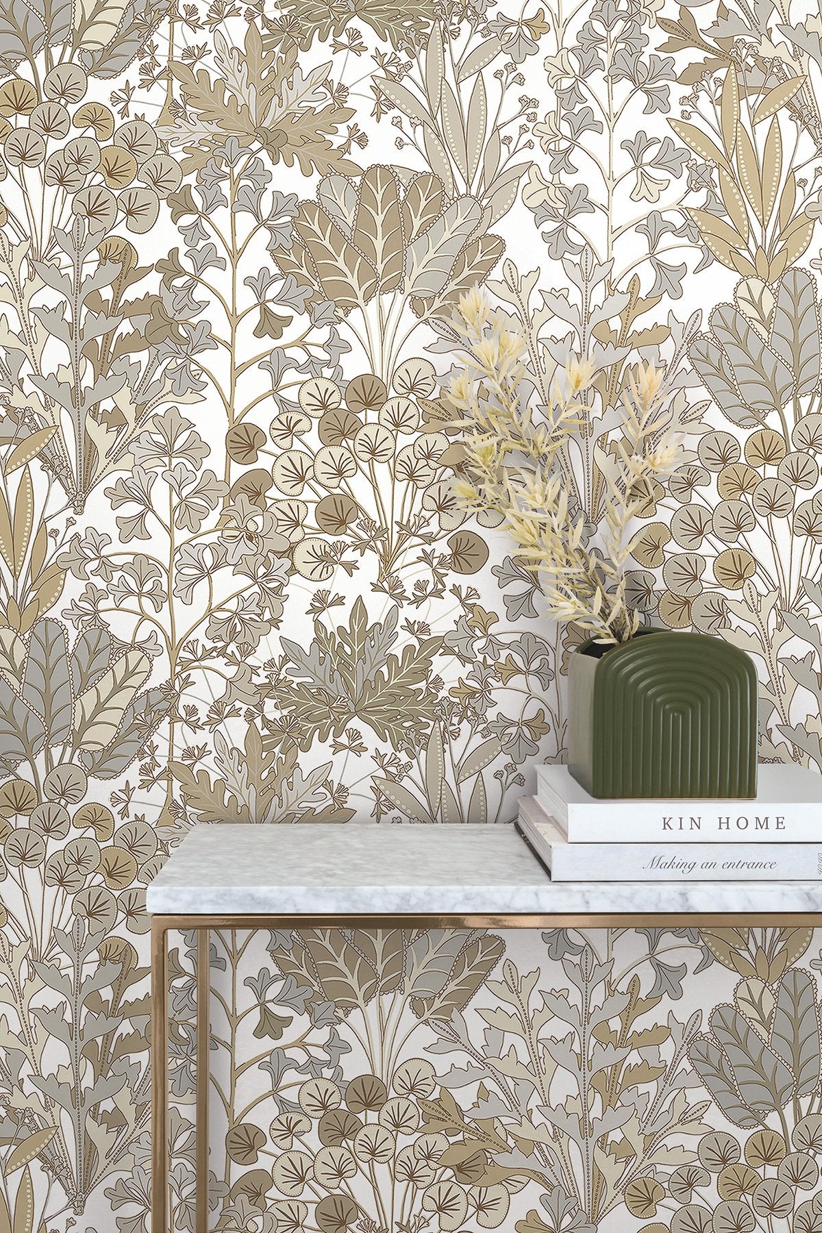 Forest Floor Neutral Wallpaper with Botanical Non Woven Pattern - York BL1815