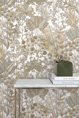 Forest Floor Neutral Wallpaper with Botanical Non Woven Pattern - York BL1815