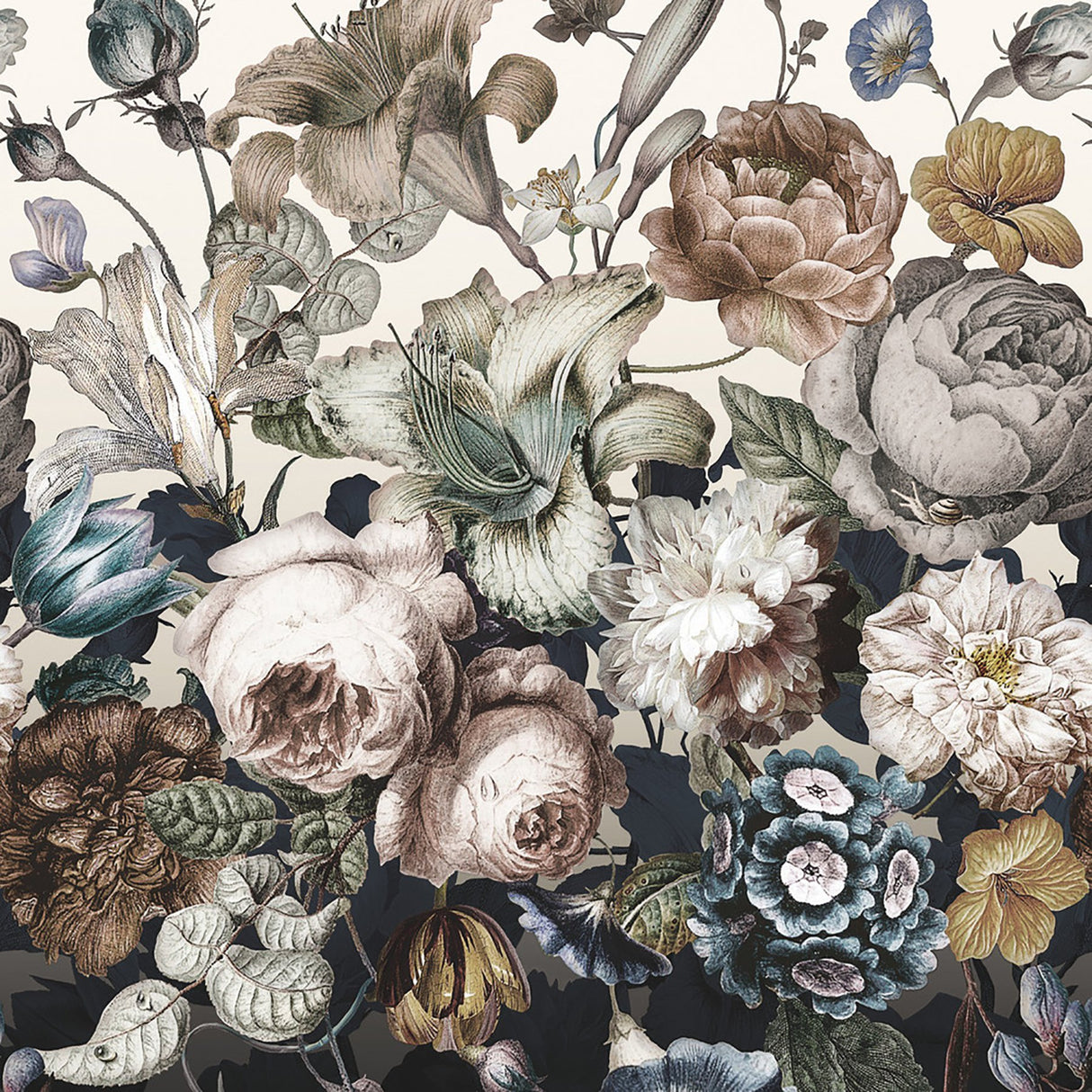 Rachel Rose White Floral Non Woven Wall Mural - York BL1822M