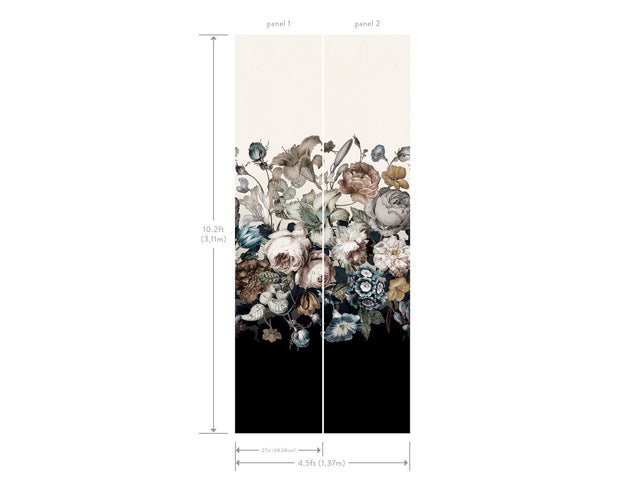 Rachel Rose White Floral Non Woven Wall Mural - York BL1822M