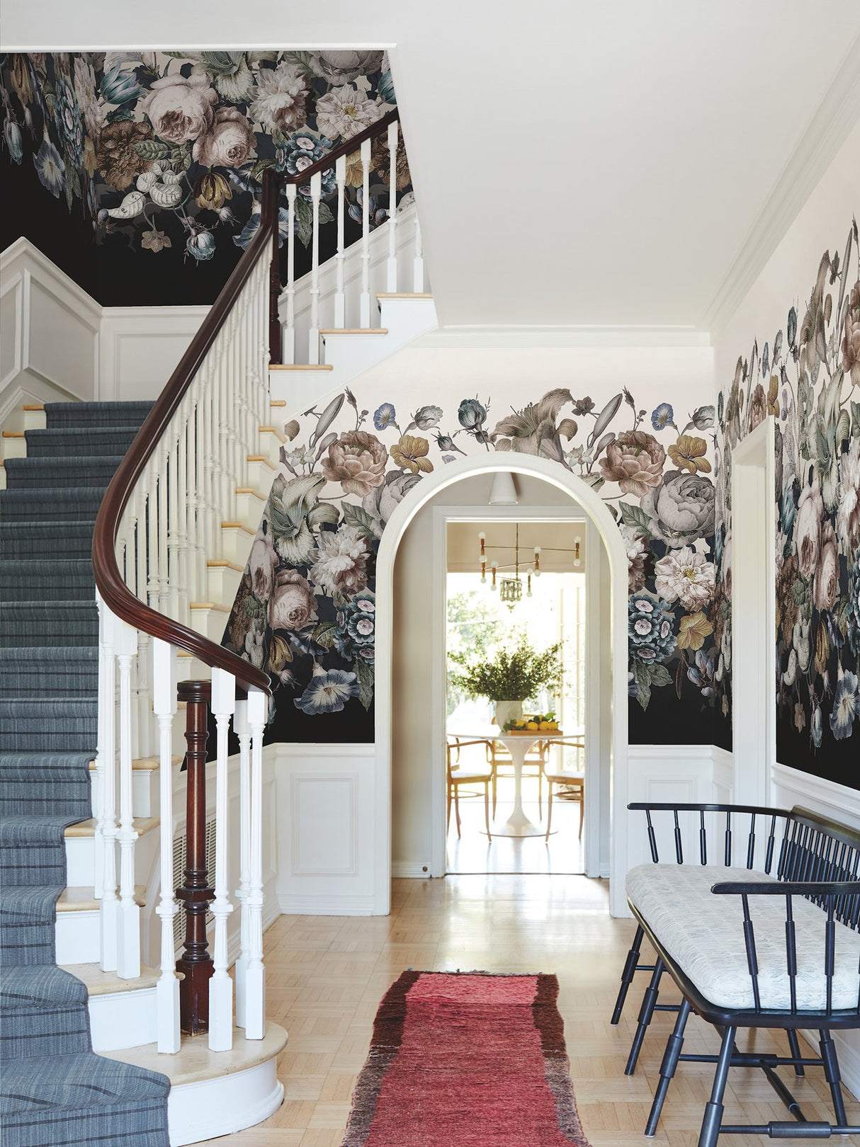 Rachel Rose White Floral Non Woven Wall Mural - York BL1822M