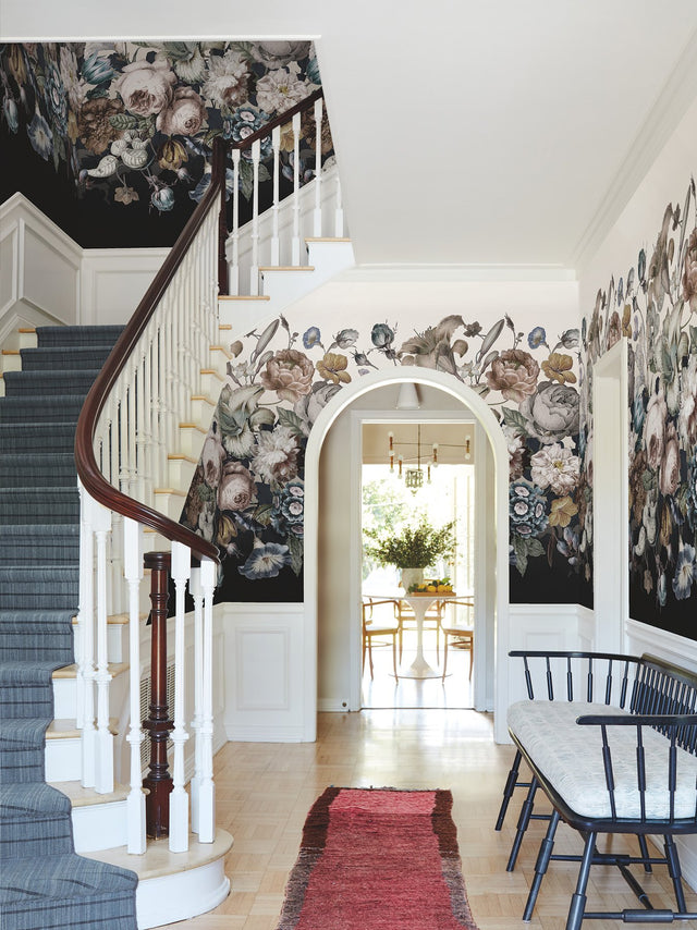 Rachel Rose White Floral Non Woven Wall Mural - York BL1822M