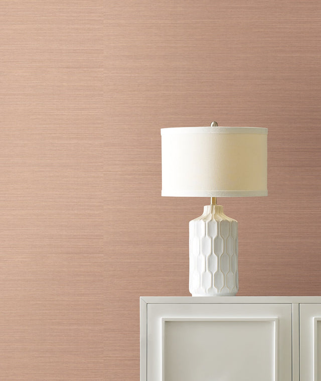 Maguey Sisal Blush Wallpaper with Natural Grasscloth Texture - York BL1823NW
