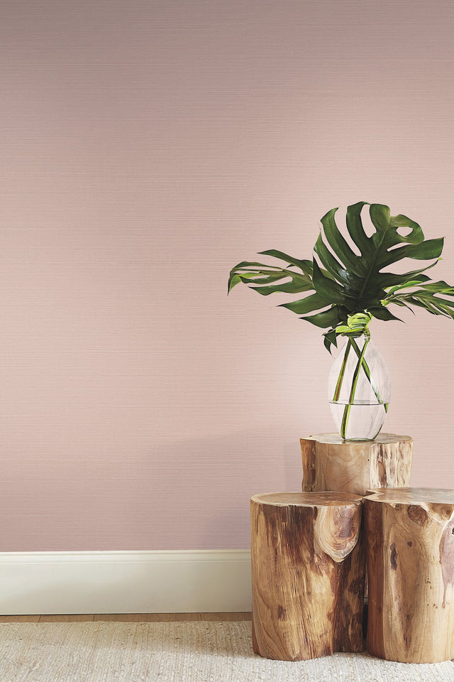 Makasa Sisal Blush Grasscloth Wallpaper - York BL1823