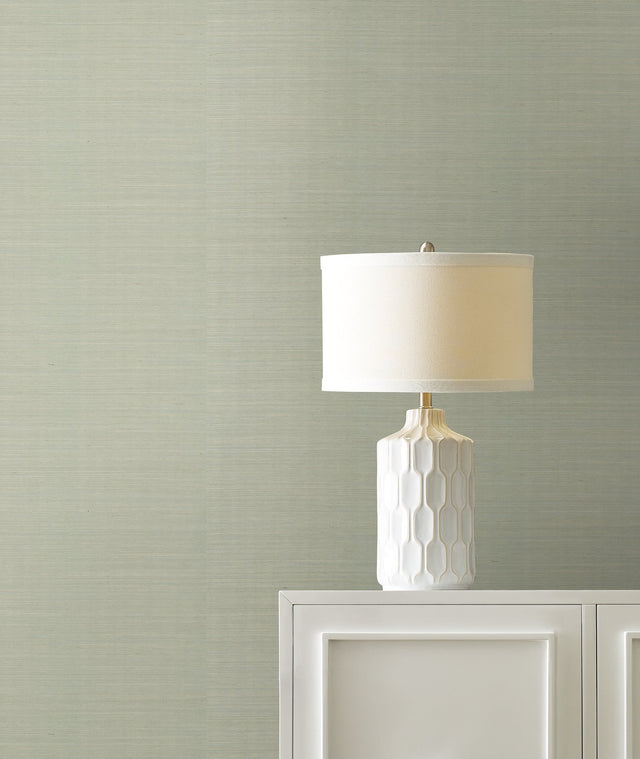 Maguey Sisal Green Grasscloth Wallpaper, Traditional Style - York BL1825NW