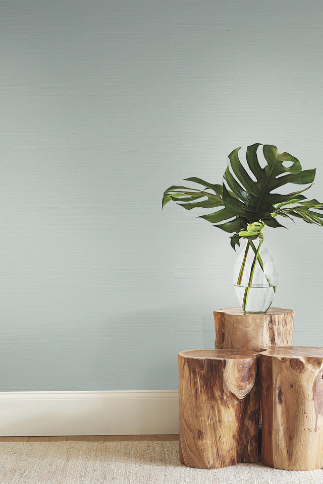 Makasa Sisal Green Wallpaper with Natural Grasscloth Texture - York BL1825