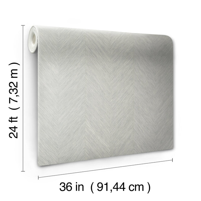 Chevron Grey Metallic Wallpaper with Bohemian Non Woven Style - York BO6603