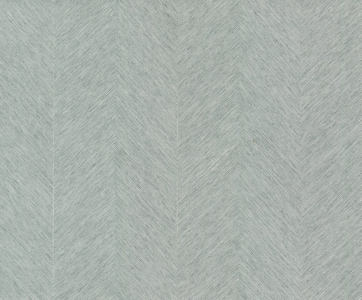 Chevron Blue Metallic Wallpaper with Metallic Chevron Pattern, Boho Luxe Non Woven - York BO6605
