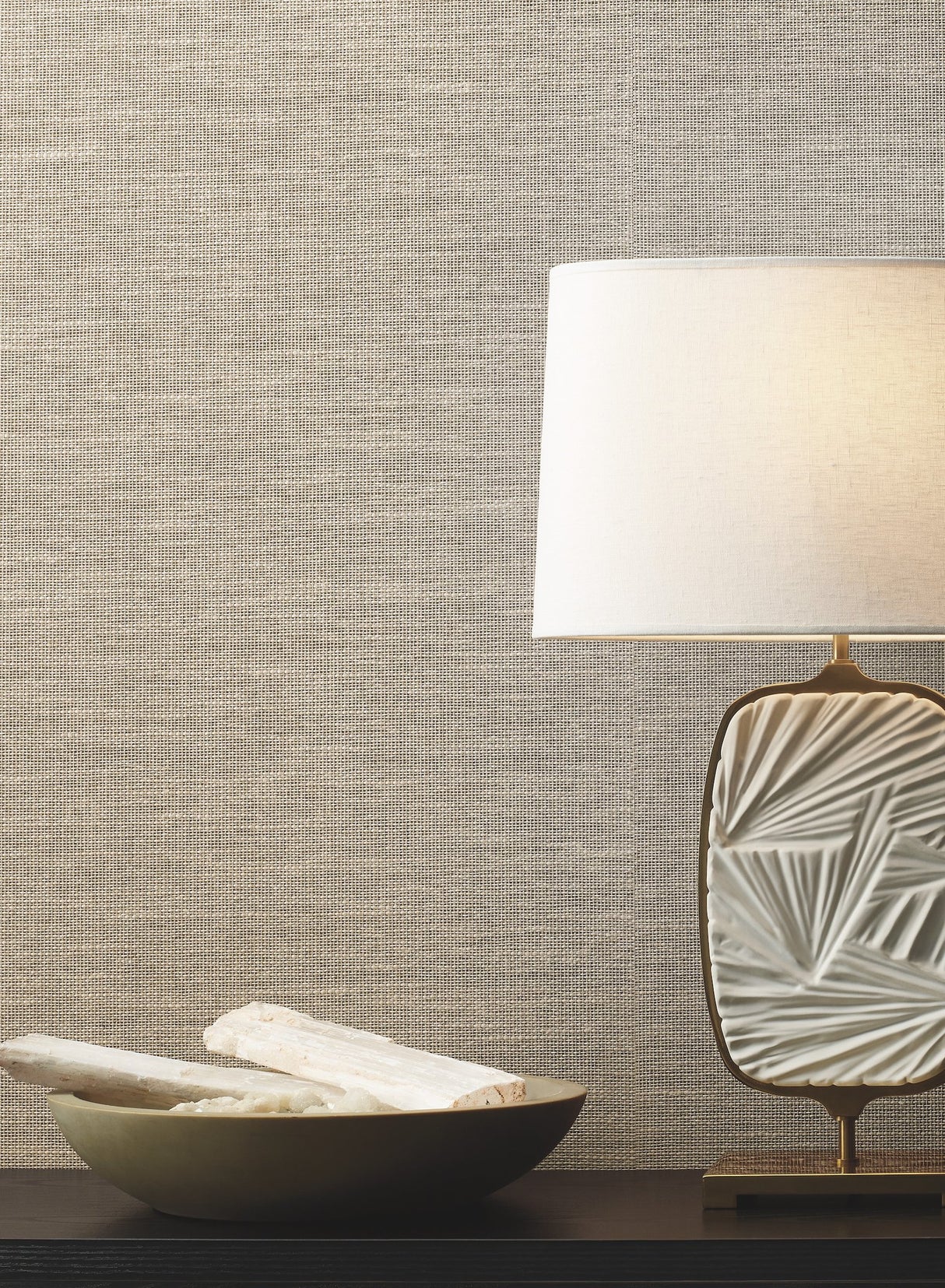 Paper & Thread Weave Cream Wallpaper with Natural Paper Weave Texture - York BO6611