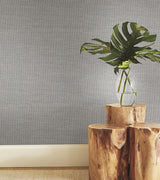Paper & Thread Weave Blue Wallpaper with Bohemian Paper Weave Texture - York BO6613