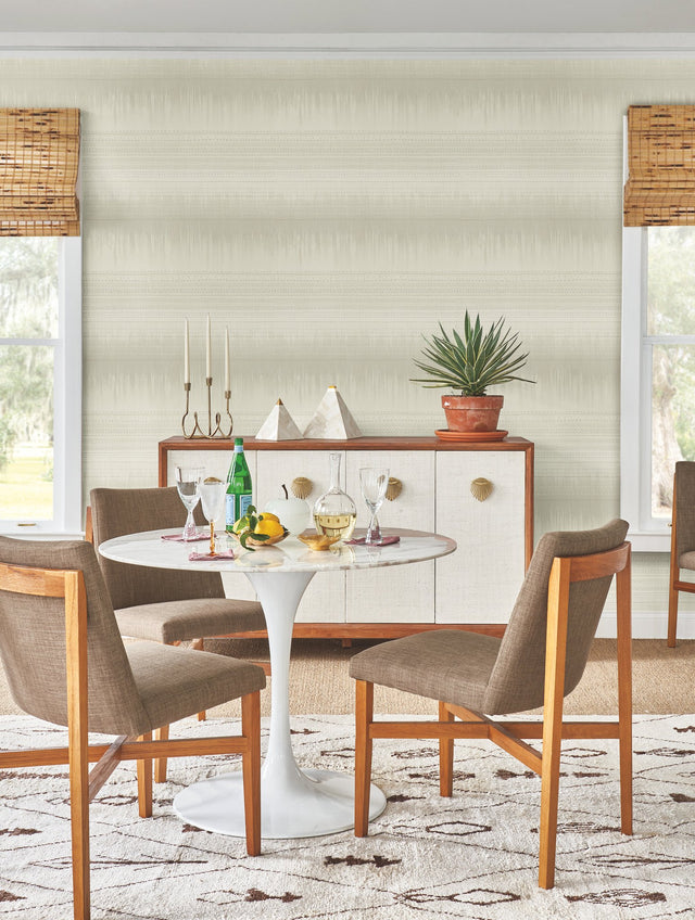 Desert Textile White Wallpaper with Bohemian Ombre Flame Stitch - York BO6623