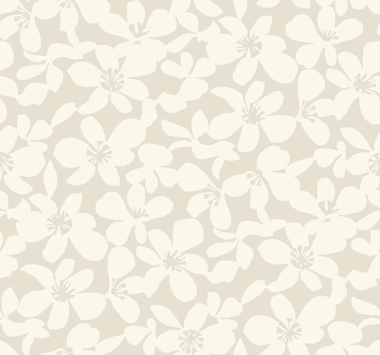 Free Spirit Pearl Wallpaper with Bohemian Floral Silhouette - York BO6683