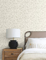 Free Spirit Pearl Wallpaper with Bohemian Floral Silhouette - York BO6683