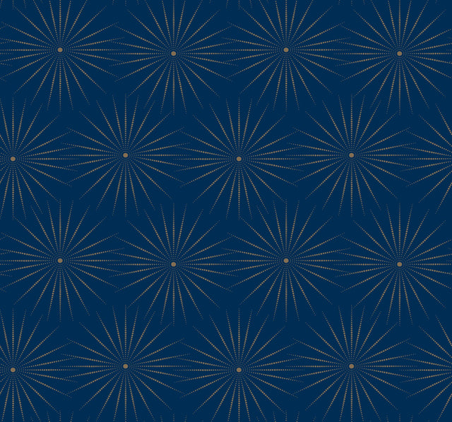 Starlight Blue & Gold Wallpaper
