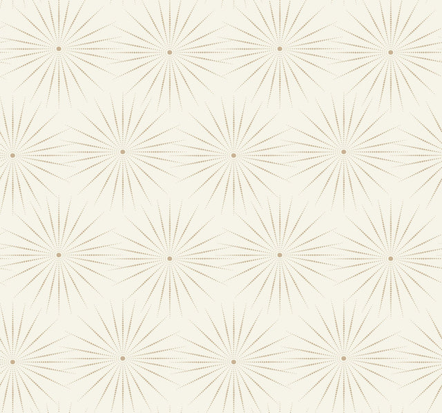 Starlight White & Silver Wallpaper with Metallic Starburst Dotted Motif - York BO6692